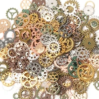 50g 100g mixed steampunk gears cogs charms pendant diy antique metal beads for bracelets crafts jewelry making components