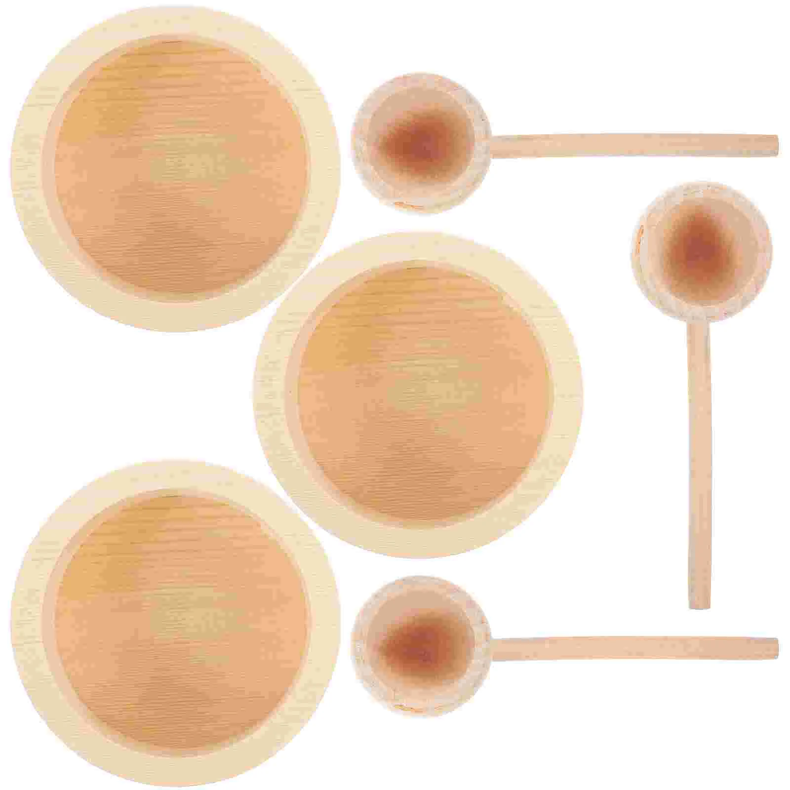 

3 Sets Miniature House Bowls Spoons Model Decoration Mini House Kitchen Accessory