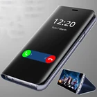 Модный зеркальный кожаный смарт-чехол для Samsung Galaxy M12 M22 A12 A22 A32 A52S A72 A31 A51 A71 S21 Plus S22, ультра флип-чехол