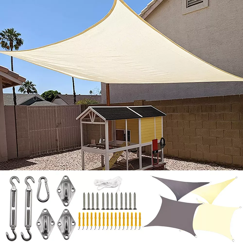 

NEW2023 Waterproof Sun Shelter Sunshade Summer Sun Canopy Cover Trilateral Outdoor Camping Large Shade Cloth for Garden Patio Po