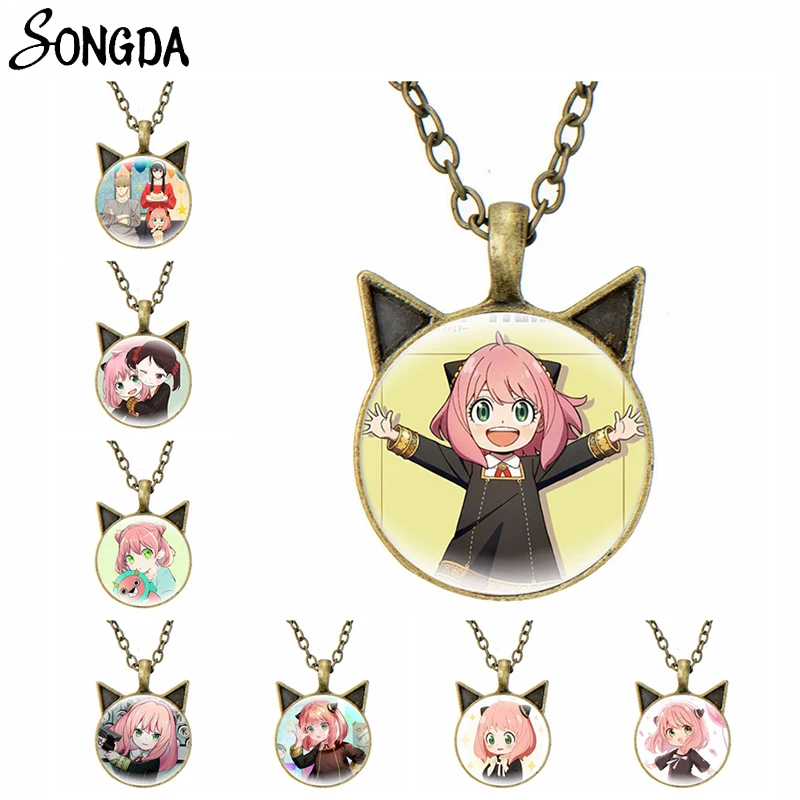 

Anime SPY×FAMILY Necklace Cute Twilight Yor Forger Anya Forger Cartoon Figures Cat Ear Pendant Necklace Collection Otaku Jewelry