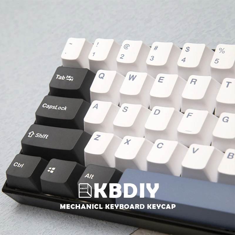 KBDiy Arctic Double Shot Cherry Profile PBT Keycap White Black DYE-SUB Custom GMK Keycap for Mechanical Keyboard 173 Key Cap Set