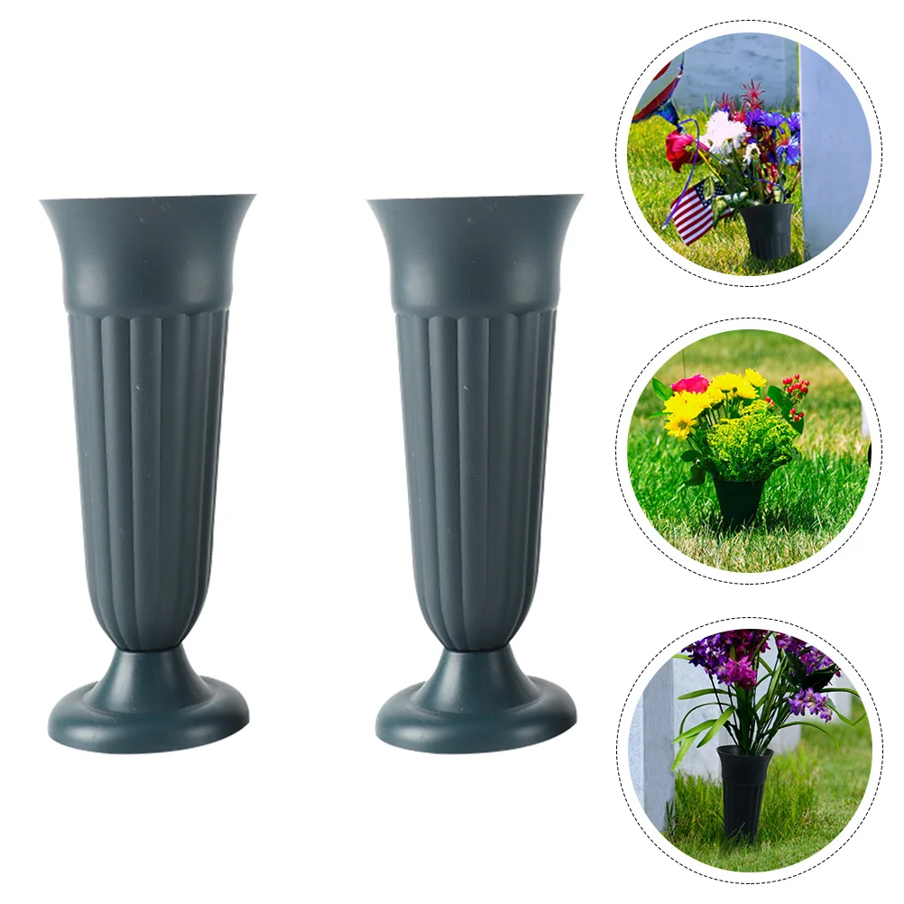 

Vase Flower Cemetery Grave Vases Memorial Holder Cone Ground Stake Gravestone Holders Spike Pot Floral Headstone Stakes Spikes