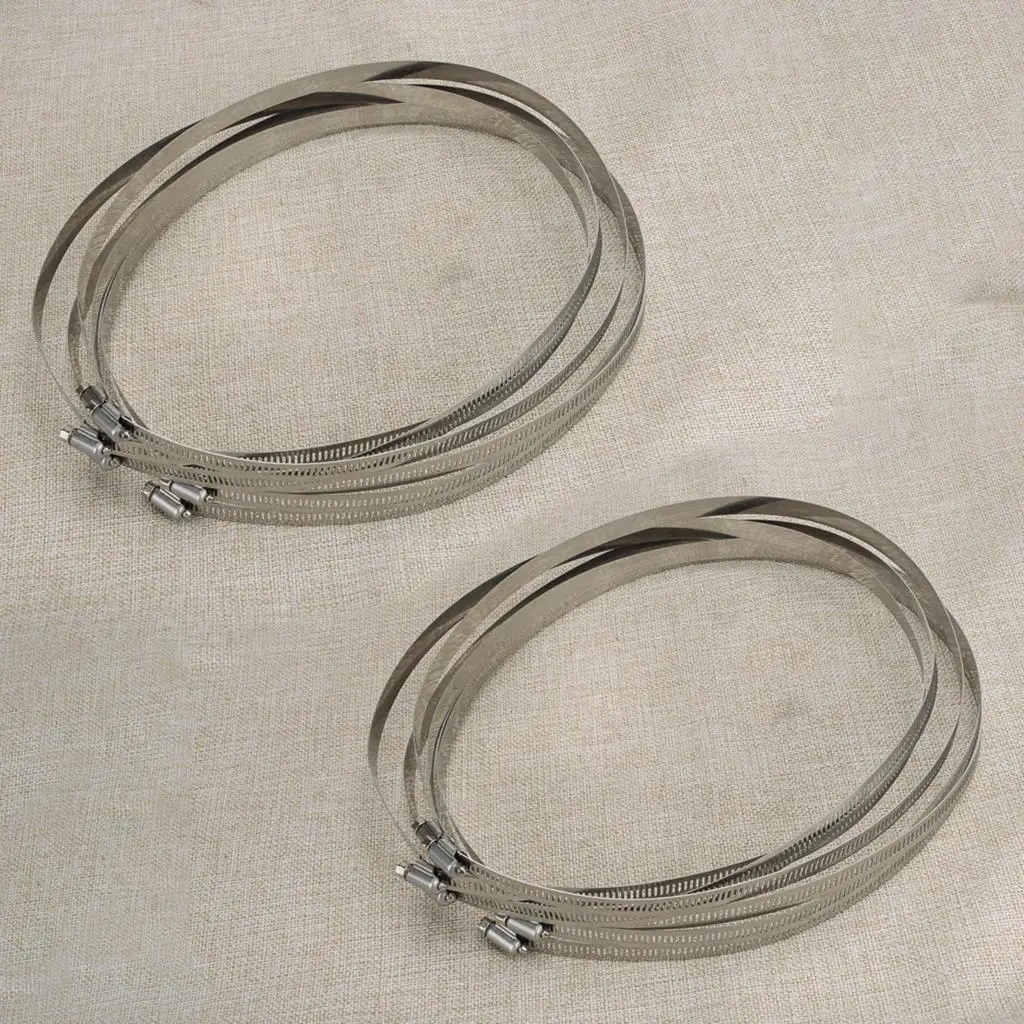 

12Pcs/set 10 Inches 232-254mm Silver Adjustable Hose Pipe Clamp Worm Gear Clip 304 Stainless Steel