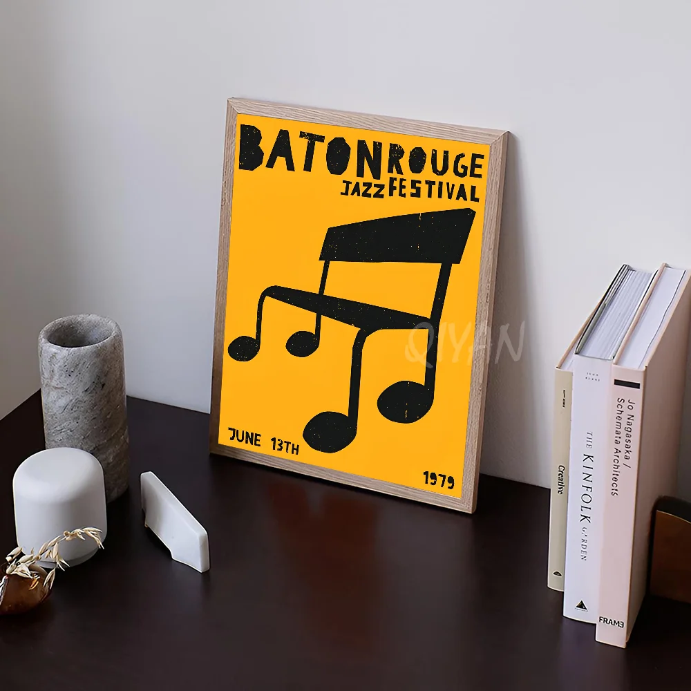 Абстрактный джазовый фестиваль красный черный кот плакат наклейки