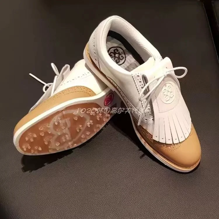2022 new golf ladies British style shoes fashion casual comfortable waterproof non-slip Golf sports women's shoes fastening nail