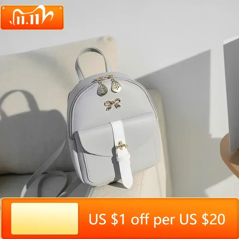 

Женский мини-рюкзак, Роскошный милый рюкзак из искусственной кожи, изящный рюкзак, маленькие школьные сумки для девочек с бантом и вырезами в виде листьев