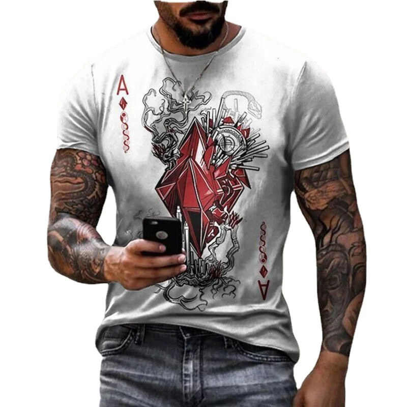 

2022 European and American New Men's Casual Round Neck Short Sleeve Digital Printing Slim Fit Pullover Men's T-shirt