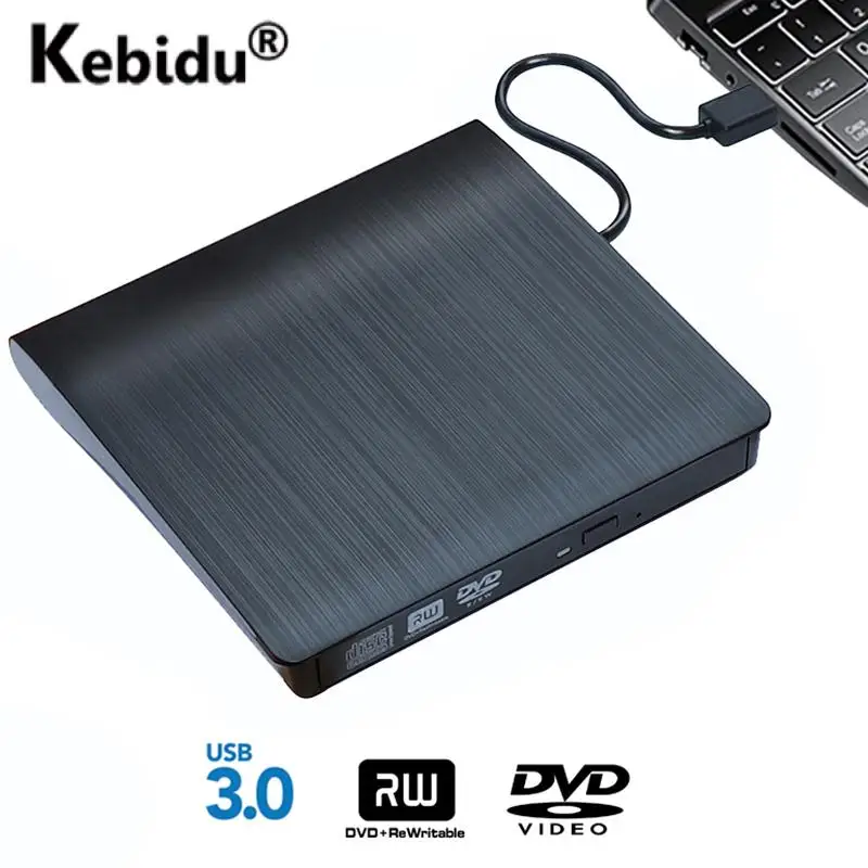 

USB 3.0 Compact Disc Burner Slim Mobile External DVD RW CD Writer Drive Burner Reader Player for Macbook Laptop Desktops PC