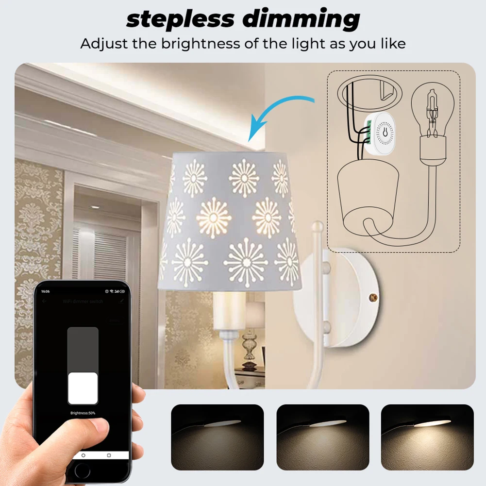 

Tuya Smart Light Dimmer Module WiFi Smart Home DIY Light Switch Module Support Echo Google Home Tmall Genie Wall Lamp On Off