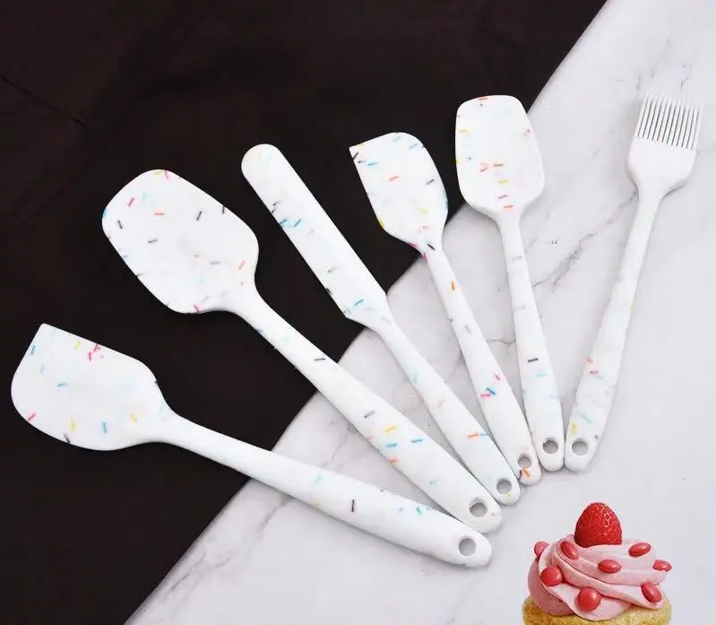 

6PCS Food Grade Silicone Non-Stick Butter Cooking Spatula Set Cookie Pastry Scraper Brush Cake Baking Mixing Tool Kitchen Tools