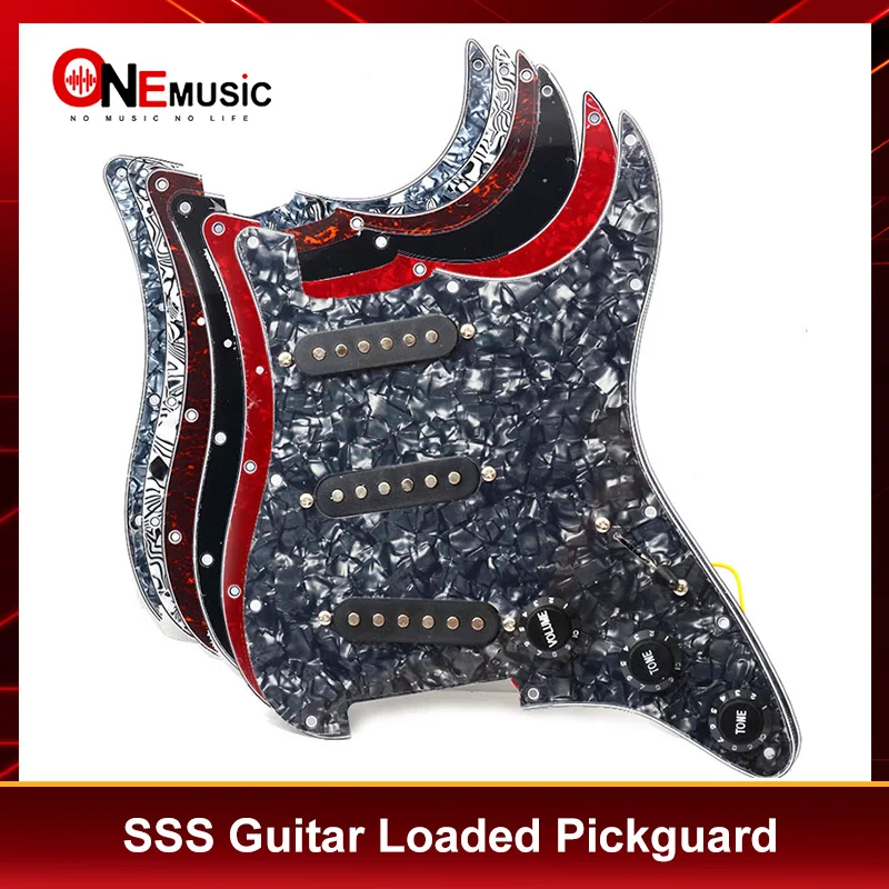 

Multi Colour Pickguard Electric Guitar Pickguard and Black SSS Loaded Prewired scratchplate Assembly