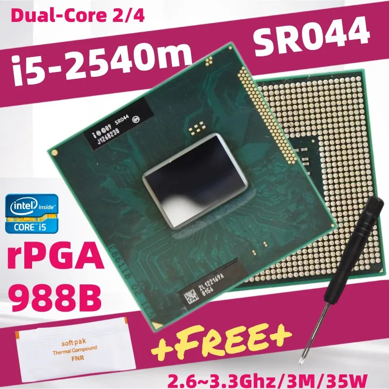 

Core i5 2540M 2520M 2410M 2430M Dual-Core Laptop CPU Socket G2 PGA988B HM65 HM67 QM67 Processor