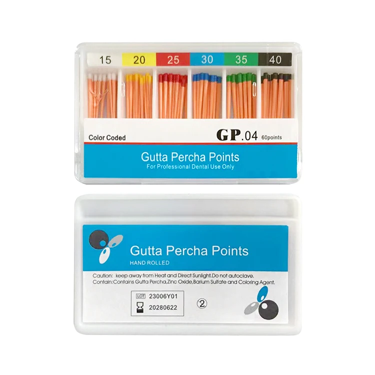 AG 1Box Dental Gutta Percha PointsTaper0.2/0.4/0.6 Размер 15/20/25/30/35/40 Стоматологические принадлежности