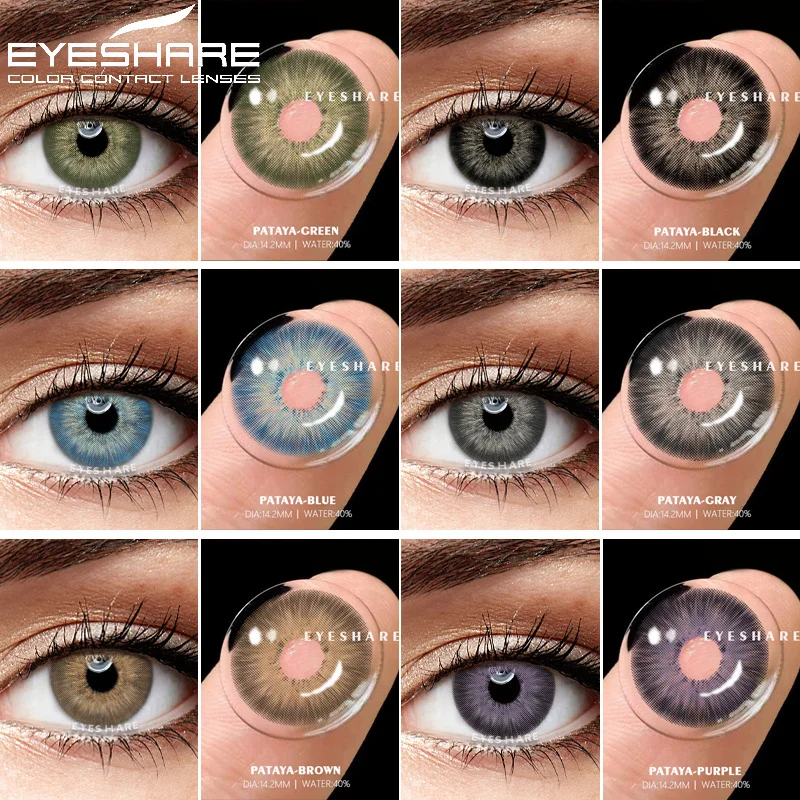 

EYESHARE Colorful Contact Lenses 1 Pair Colored Contact Lenses for Eyes PATTAYA Series Lenses Yearly Cosmetic Eye Contacts Lens