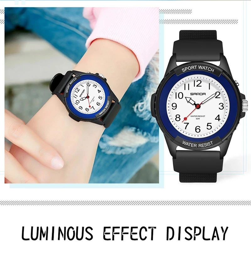 SANDA 6018 New Fashion Children Watches Sport Analog WristWatch Casual Students Waterproof Watch Gift Clock Reloj Mujer Dropship