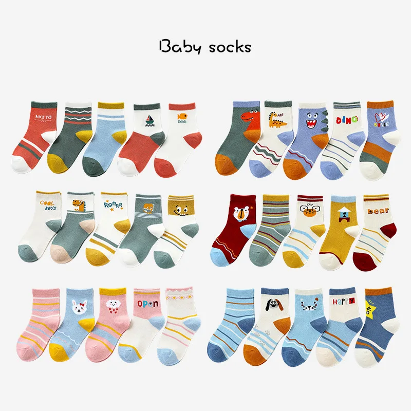 

5 pairs of children's socks cotton warm children's socks cartoon cute children's socks kids socks cute socks boys girls socks