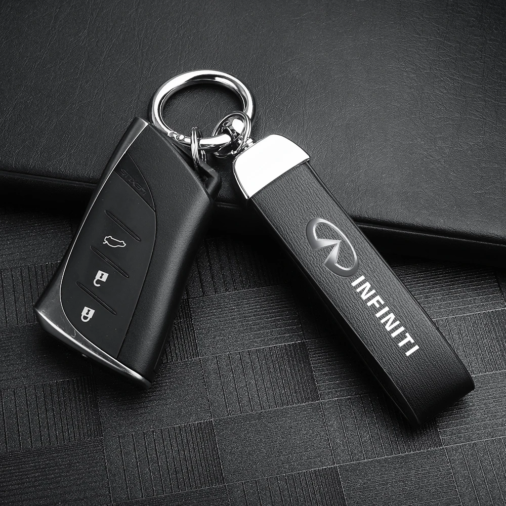 

Luxury Leather Car Badges Keychain Key Chain Rings Keyring Accessories For Infiniti Q30 Q50 Q60 Q70 QX30 QX50 QX60 QX70 QX80 IPL