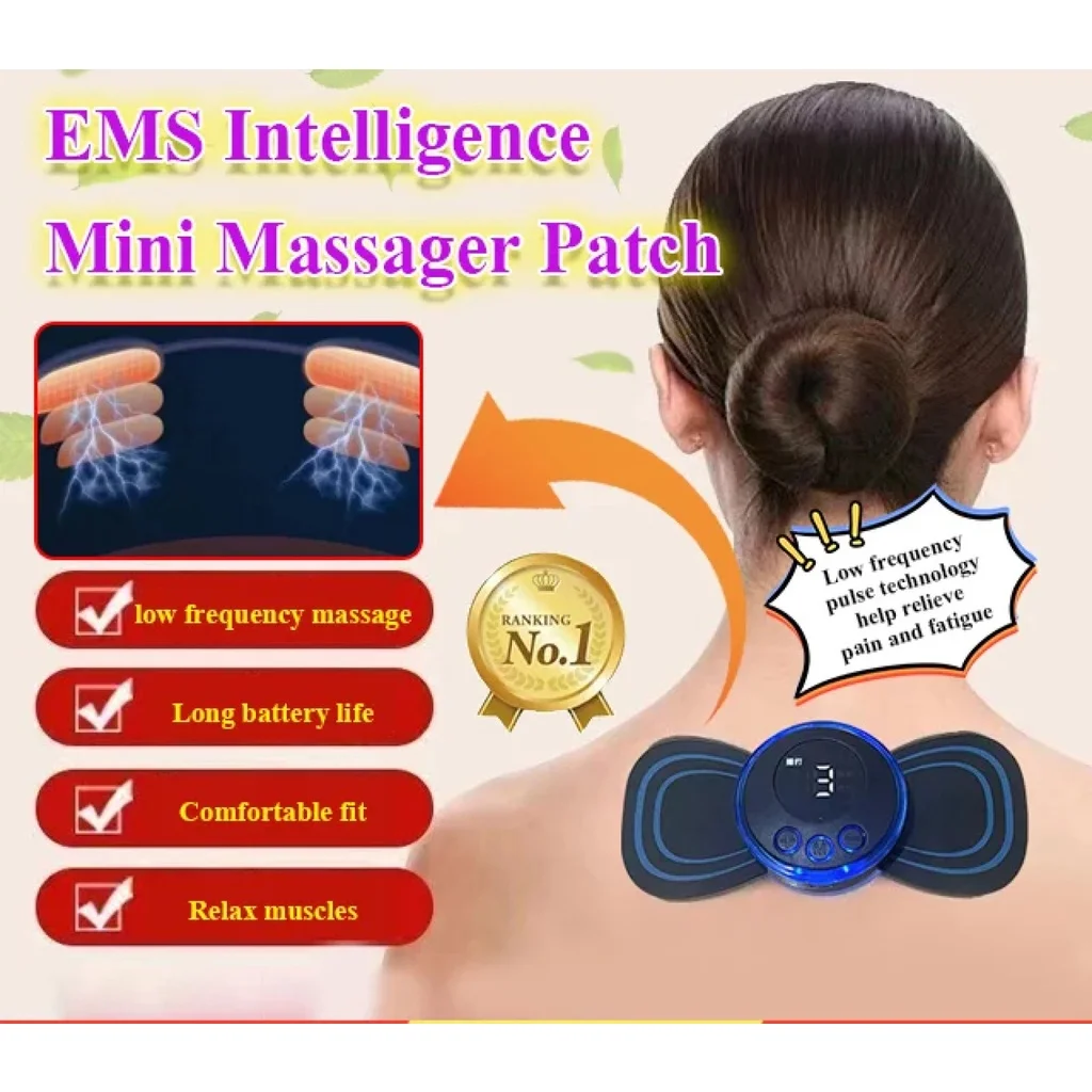 

Массажер EMS для тела и спины, умный портативный Электрический Импульсный мини-массажер для шеи, физиотерапия, облегчение боли