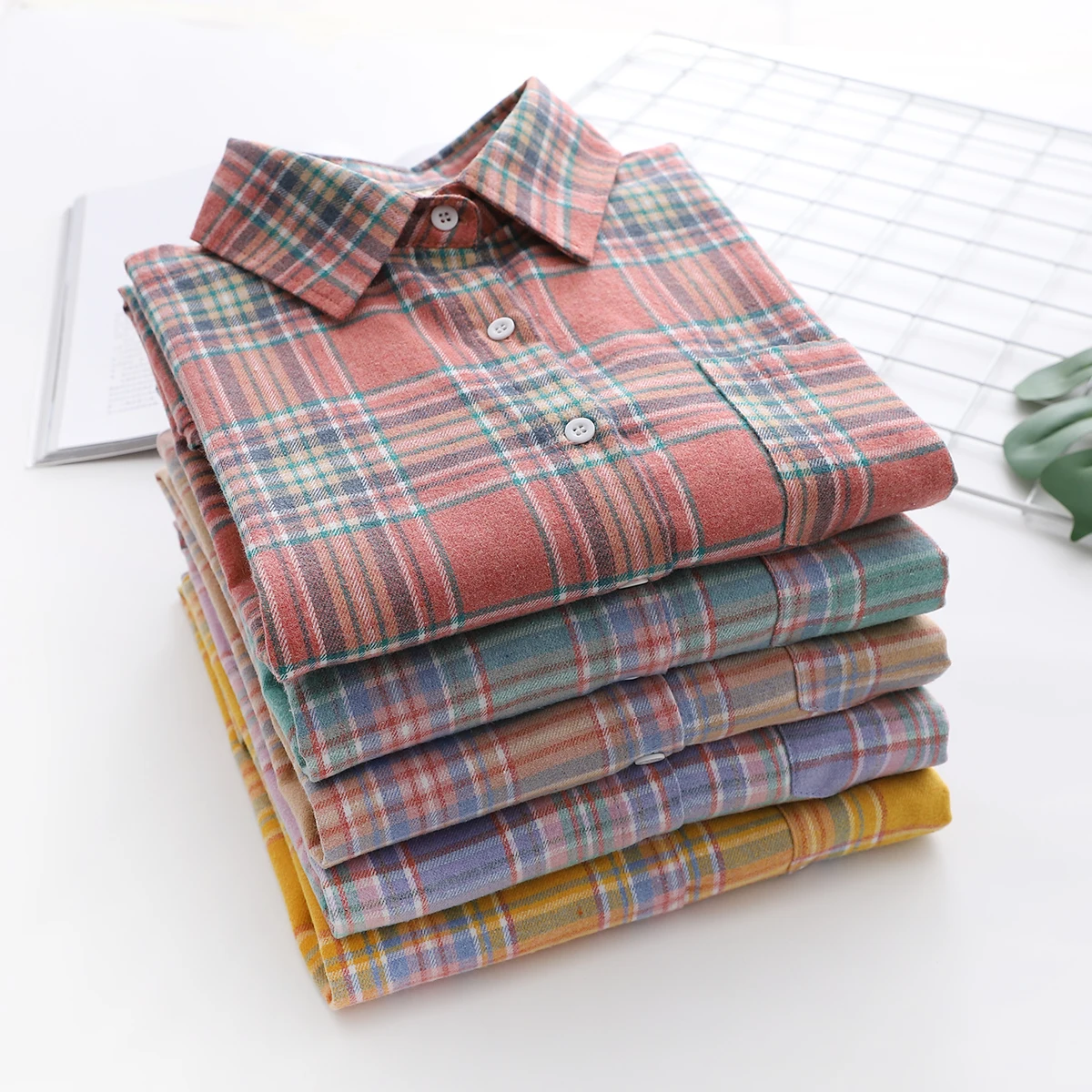 Брендовая свободная стильная повседневная клетчатая рубашка для женщин новинка