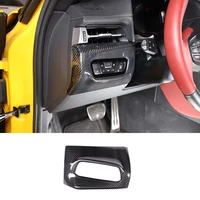 real carbon fiber car headlight lamp switch buttons frame cover trim for toyota gr supra mk5 a90 2019 2022 auto accessories