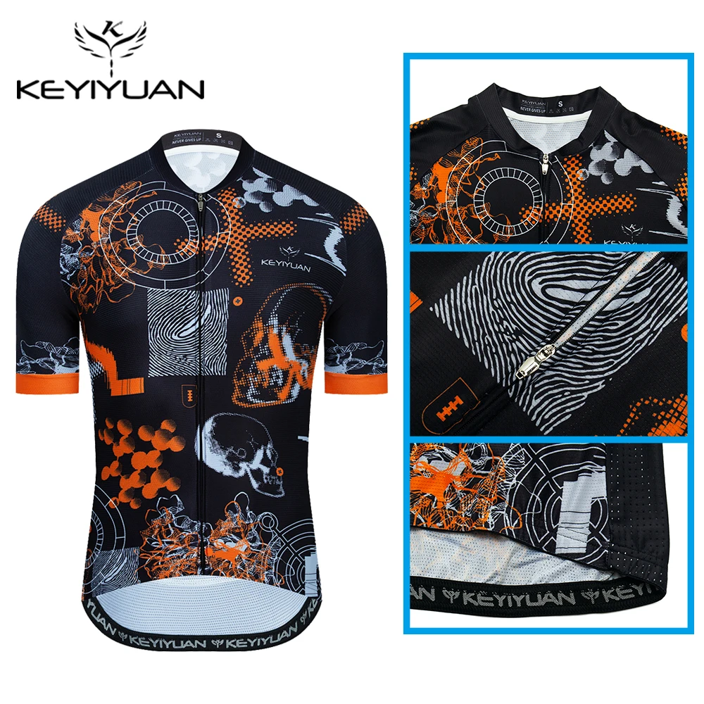 KEYIYUAN мужские велосипедные Джерси с коротким рукавом Велоспорт Мужская для