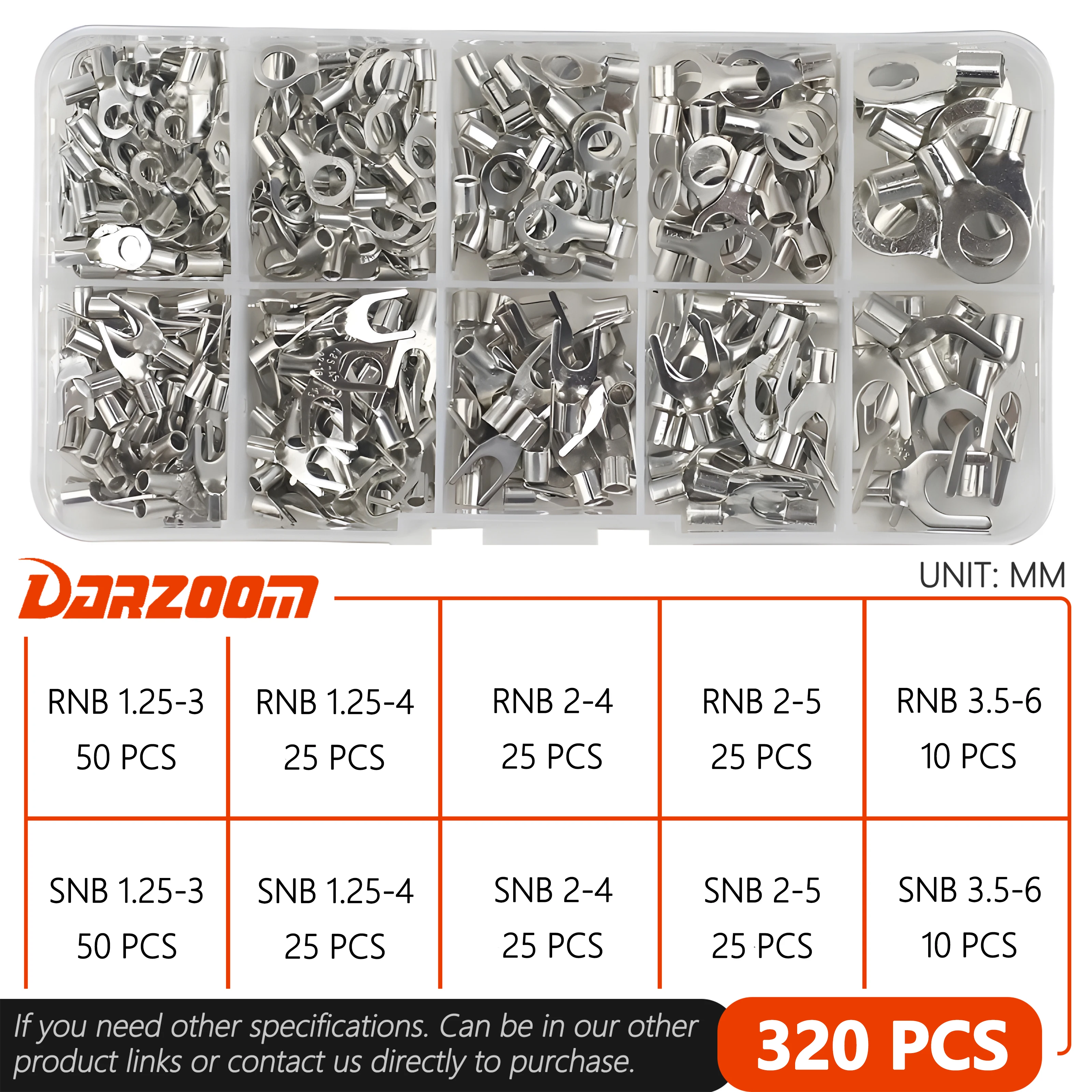 

DARZOOM Обжимные клеммы 320 шт., луженая медь