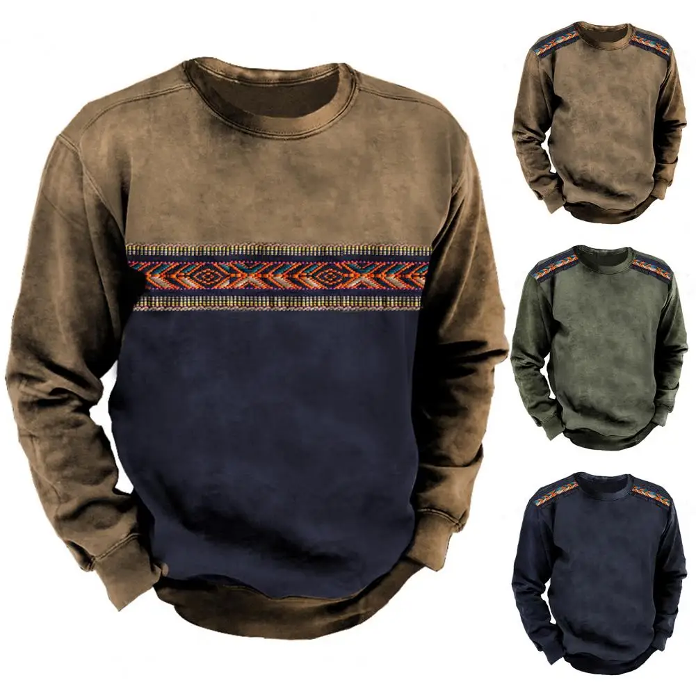 

Trendy Men Sweatshirt Round Neck Casual Spring Sweatshirt Comfortable Men Sweatshirt