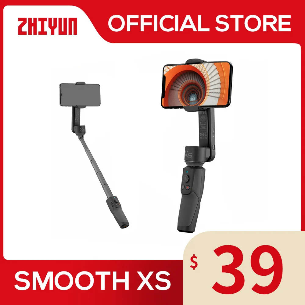 ZHIYUN Official SMOOTH XS Smartphone Gimbal Selfie Stick Phone Monopod Handheld Stabilizer for Smartphone iPhone Huawei Samsung