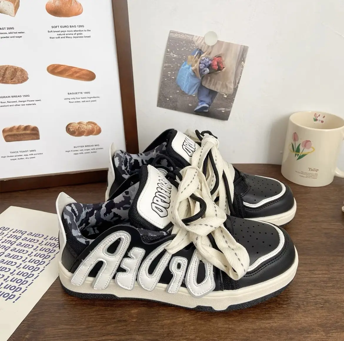 FAFA Pink Thick Bottom Bread Shoes Female Spring And Summer New Niche Design National Tide High Street Casual Sports Board Shoes