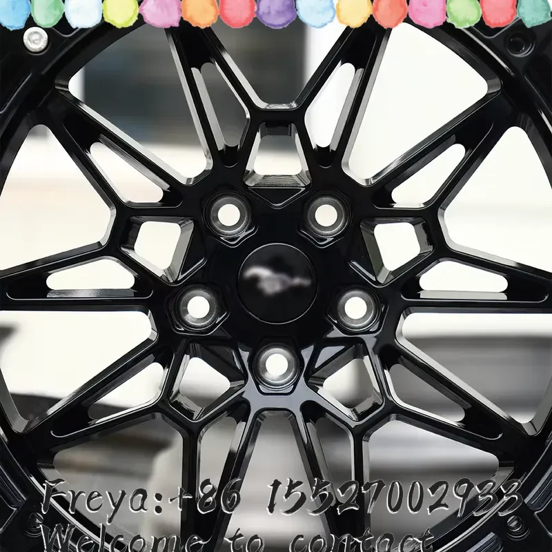 Фото 17-18-дюймовые кованые алюминиевые диски Beadlock Drag Wheels 5x114.3 5x120, полностью глянцевые черные, классический стиль для M3 E30 E90 Mustang GT №4