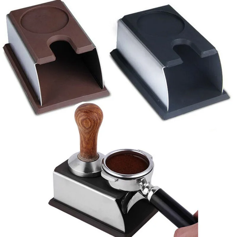 

Sturdy Stainless Steel Silicone Espresso Coffee Tamper Stand Barista Tool Tamping Holder Rack Shelf Coffee WJ901