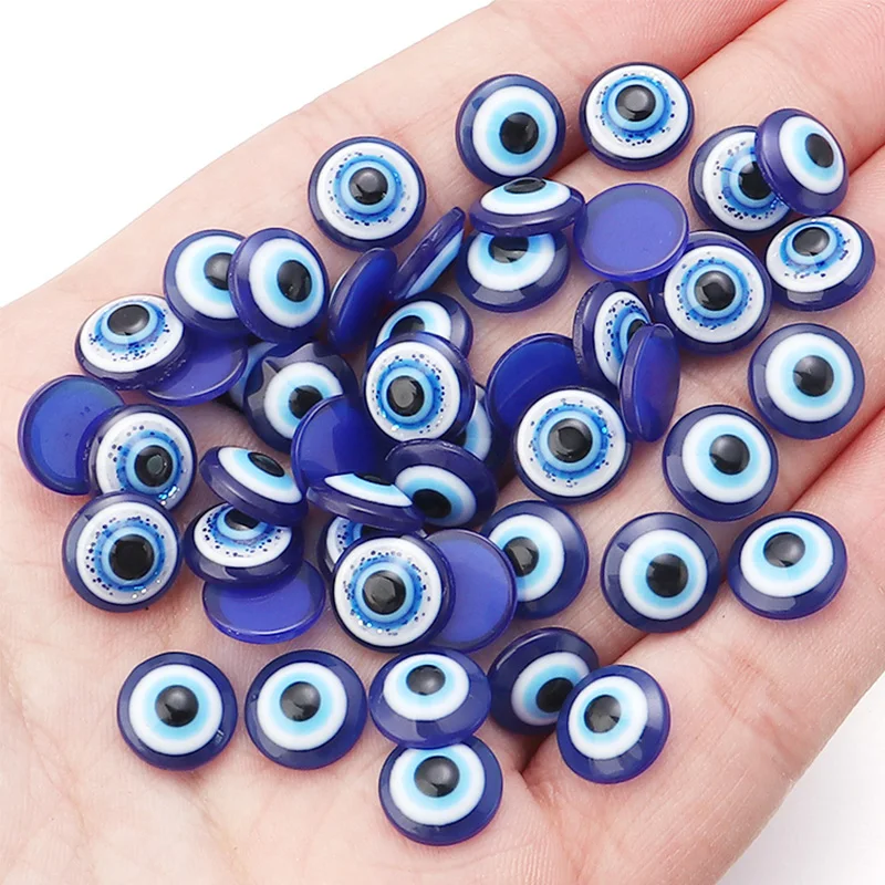 

20-50pcs 6-20mm Blue Evil Eye Beads for Jewelry Making Resin Half Round Shape Spacer Beads Diy Earring Necklaces Wholesale