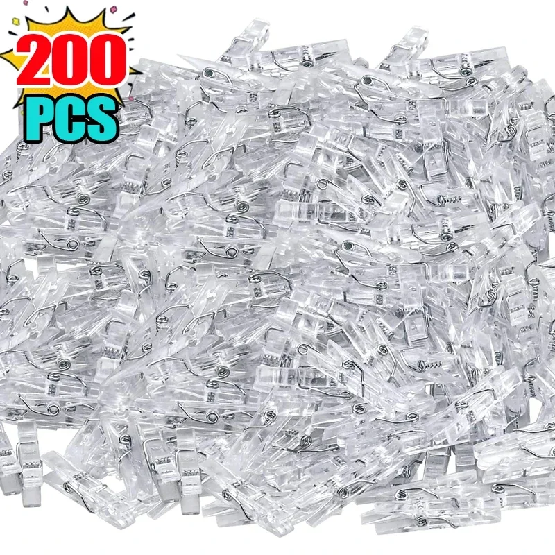 

Прозрачные пластиковые мини-прищепки 200/50 шт