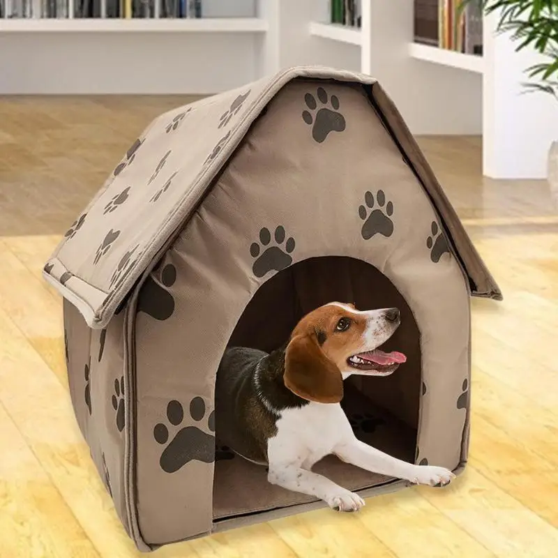 

Portable Dog House Foldable Winter Warm Cotton Soft Pet Bed Nest Tent Cat Puppy Kennel Pet Bed Nest Tent