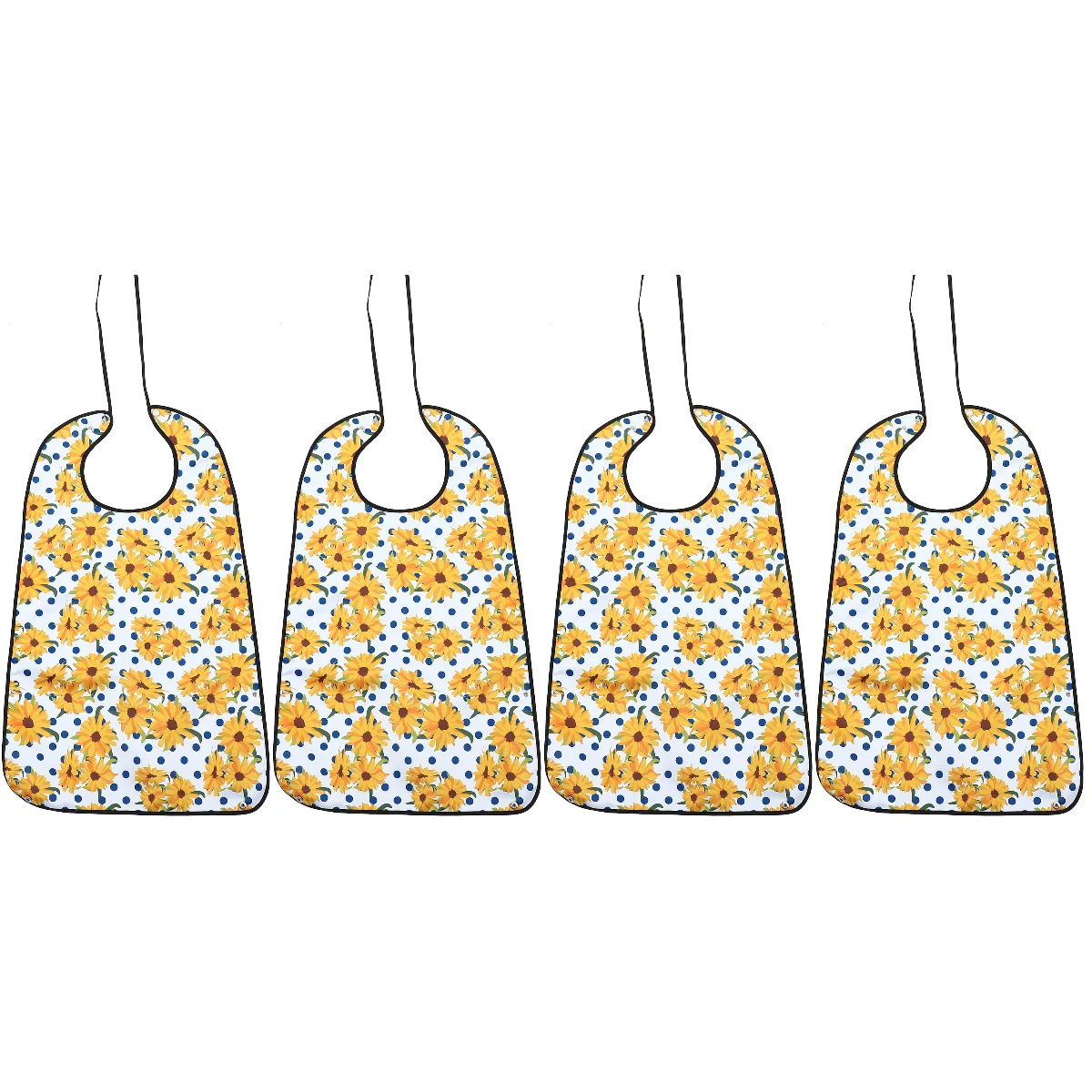 

4x Party Decorative Flower Pattern Flower Pattern Bib Adult Bibs For for Adult Elderly Seniors Eating
