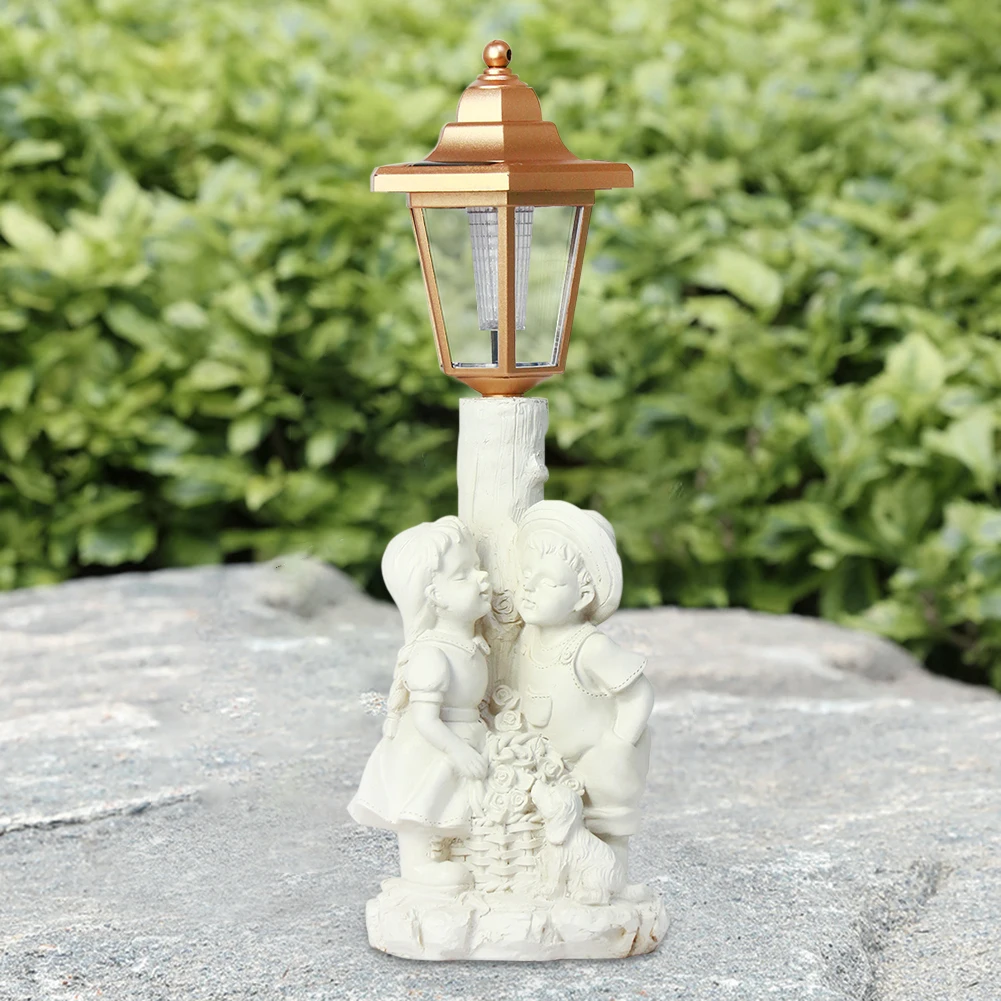 

Waterproof Outdoor Garden Decoration Night Light LED Solar Resin Boy Girl Figure Sculpture Craft Lawn Stakes Lamps