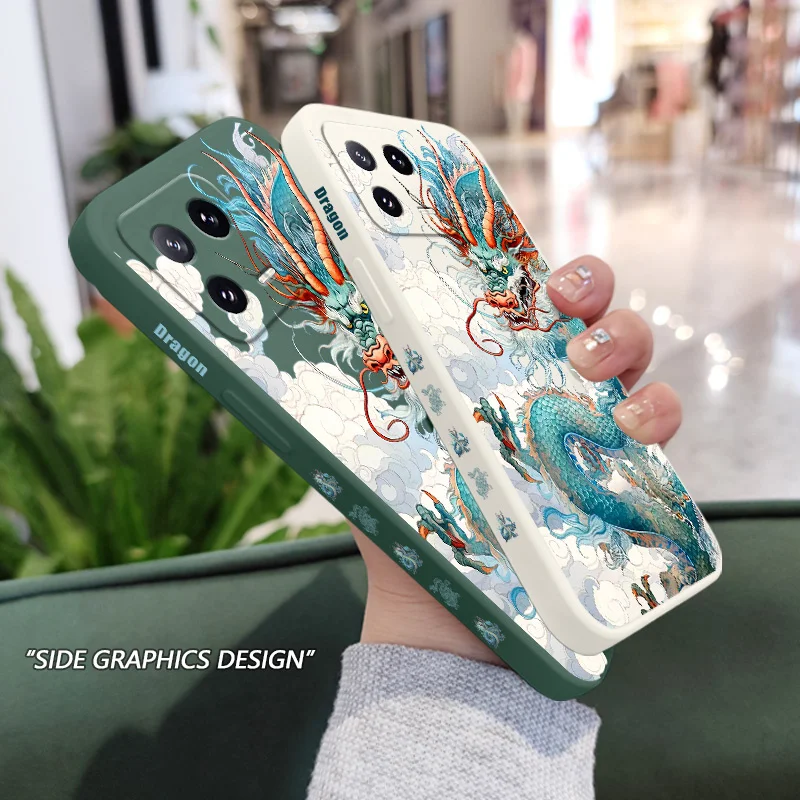 Чехол для телефона Blue Dragon Xiaomi Mi 14 14T 13 13T 12 12X 12T 12S 11 11T 10 10T 9 9T Pro Lite жидкий силиконовый