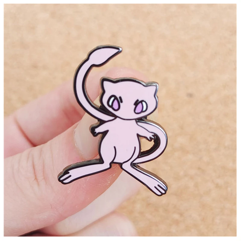 

Cute Pokemon Mew Cartoon Brooch Anime Enamel Lapel Pins Backpack Hat Bag Accessories Fans Collection Badge Jewelry Toys Gift