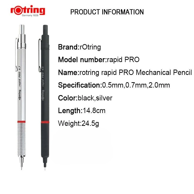 Механический карандаш Rotring Rapid Pro 0 5/0 7/2 мм металлические механические карандаши