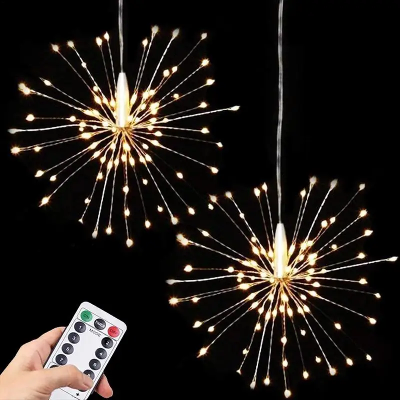 

Firework Lights Fairy Christmas String Lights Wire Lights 120 LED Fairy Lights Decor With Remote Copper Wire For Courtyard