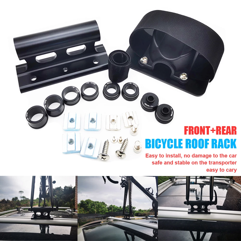 

Car Rooftop Carrier Bicycle Front Fork Rear Wheel Rack Upright Roof Rack Car Roof Cycling Bike Installation Mount Bracket Parts