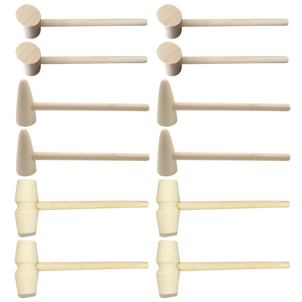 

15 Pcs Wooden Hammer Mini Chocolate Kids Toy Small Mallets Children Hammers Baby