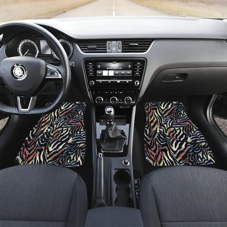 

Colorful Animal Print Abstract Art Car Floor Mats Set, Front and Back Floor Mats for Car, Car Accessories