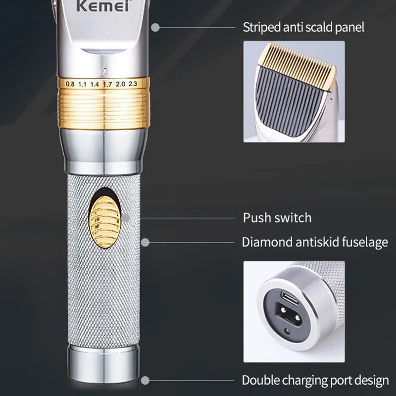 Kemei Ultra-Quiet Baby Hair Clippers Electric Kids Cordless Hair Trimmer Hair Cutting Machine Low Noise Design Adjustable Blade enlarge