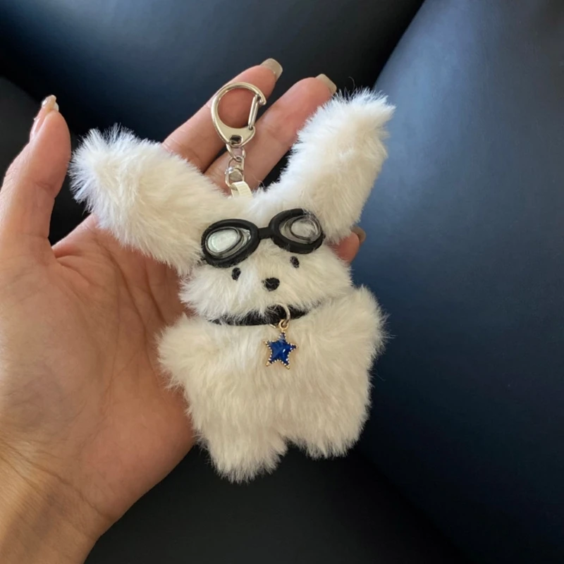 

Pilot Long-Haired Rabbit Animal Cute Dolls Bag Keychain Niche Plush Keys Chain Backpack Pendant for Birthday Party Gift