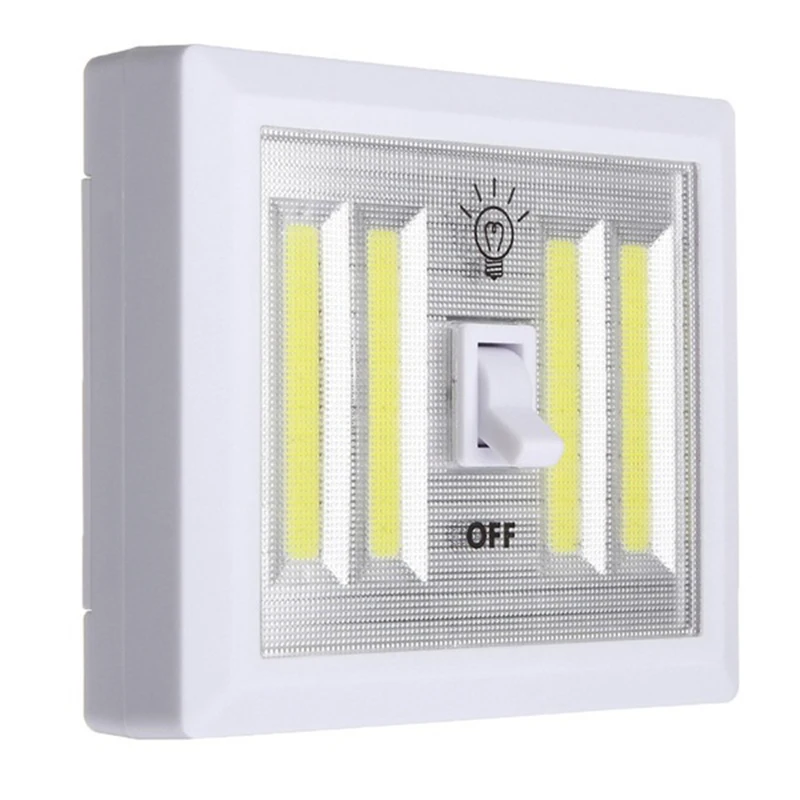

1Pcs COB Wall Lamp Switch LED Battery Powered Garage Cabinet Closet Lamp Emergency Camping Night Lights