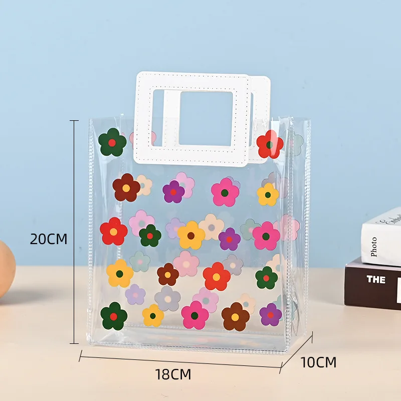 

Прозрачная пластиковая сумка из ПВХ, большая сумка для детского сада, упаковочная сумка для закусок, китайская сумка для подарка на день Святого Валентина, 20*18 см