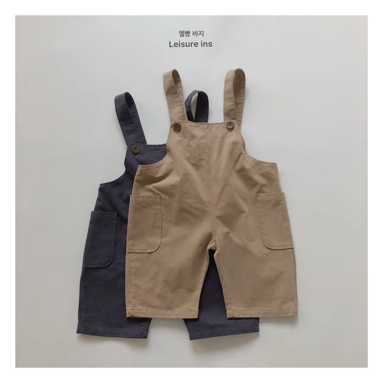 

Children'S Bib Pants 2022 New Korean Version Of Pocket Pants For Boys And Girls Fashion Slacks