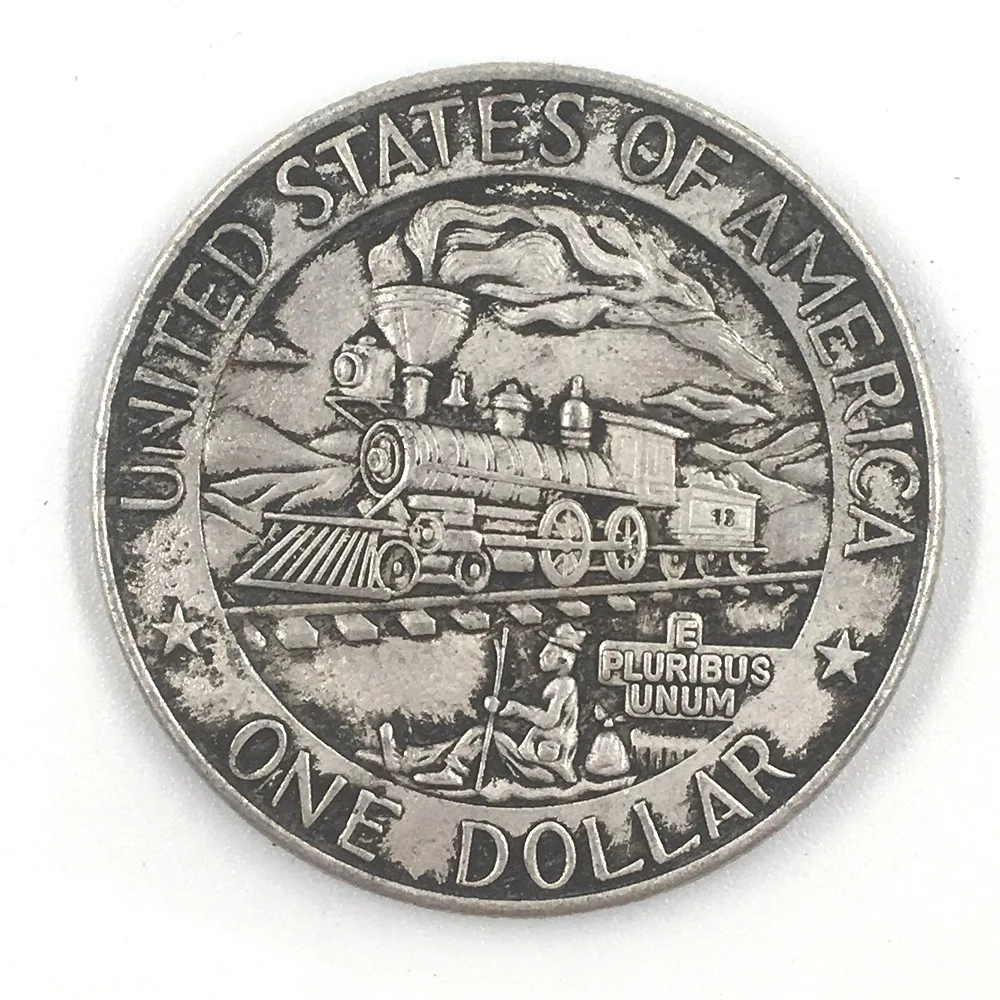 

Deep carving, relief, one-dollar train, American skeleton silver dollar manufacturer, micro-stamp collection and wholesale